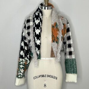 Urban Outfitters Neve Houndstooth Pattern Patchwork Cardigan